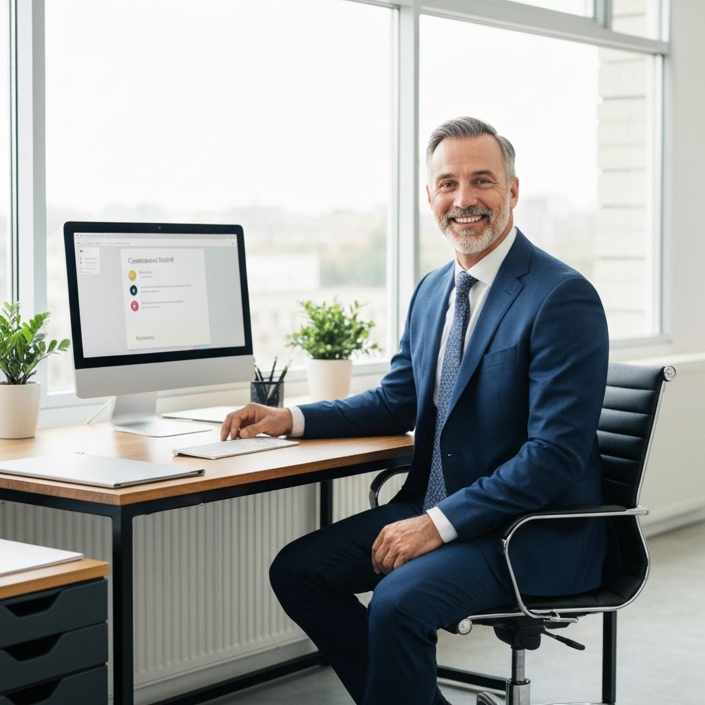 Recruitment agency owner reviewing new client pipeline